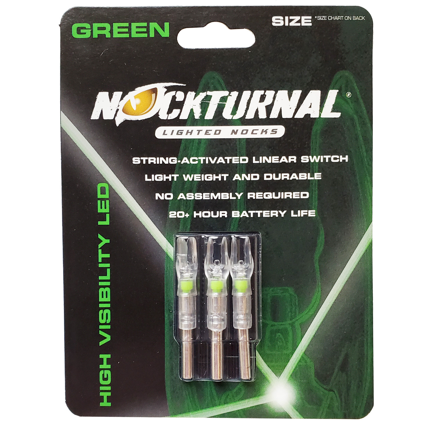 Nockturnal Lighted Nocks High Visibility LED-Green