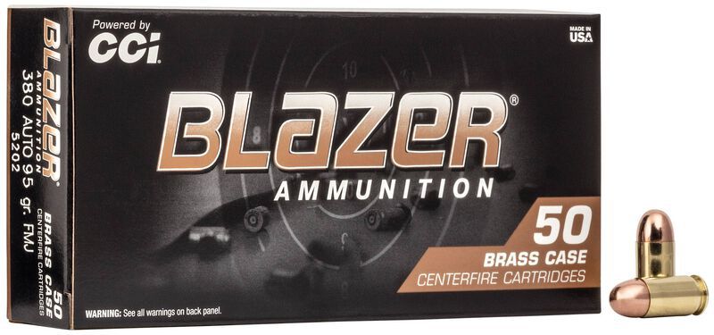 CCI Blazer brass Pistol 380 ACP FMJ
